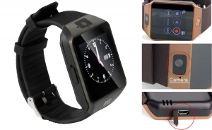 Smart Watch. Okos óra iOS és Androidos telefonokhoz, fekete színben