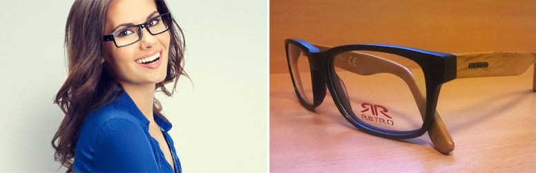 Retro keretes szemüveg a Premium Vision Optikában.