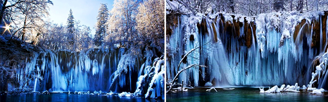 Plitvicei tavak télen