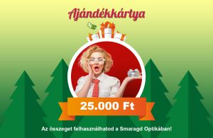 25.000 Ft értékű Ajándékkártya, a Smaragd Optika jóvoltából! + AJÁNDÉK: látásvizsgálat, tok, m.kendő
