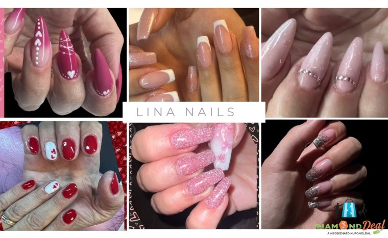 Poly géles körömépítés S-M méretben, 1-1 köröm díszítésével a IV. kerületben