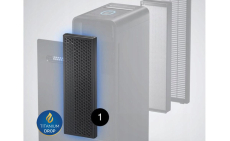 Nagy méretű Braun BFD104BE2 légtisztító 315 m3/h - 129 m2, 68 cm, mosható szűrővel