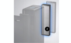 Nagy méretű Braun BFD104BE2 légtisztító 315 m3/h - 129 m2, 68 cm, mosható szűrővel