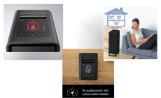 Nagy méretű Braun BFD104BE2 légtisztító 315 m3/h - 129 m2, 68 cm, mosható szűrővel