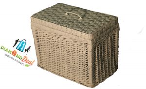 Hófehér fedeles ládika. Tiszai fűzvesszőből készült fonott termékek!