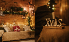 Páros, vagy családi fotózás, műteremben karácsonyi hangulatban a XI. kerületben