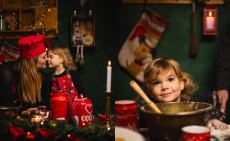 Páros, vagy családi fotózás, műteremben karácsonyi hangulatban a XI. kerületben