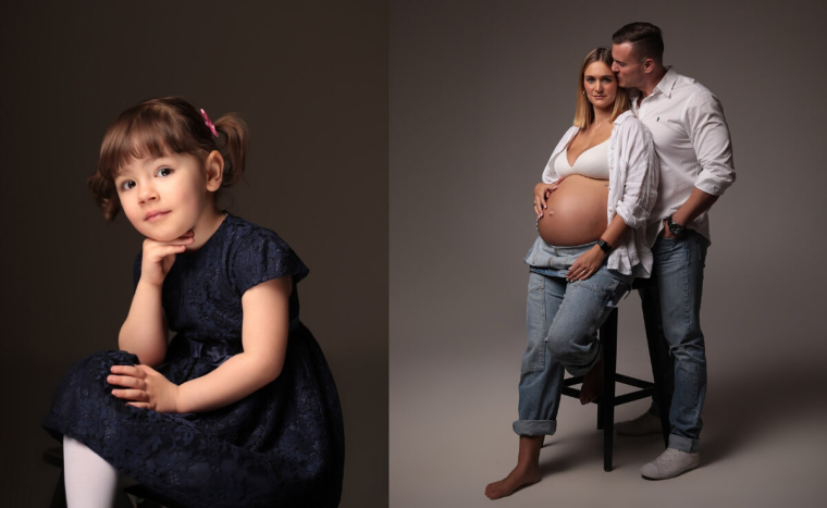 Egy órás fotózás műteremben maximum 3 főre, 8 db retusált képpel!