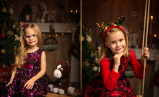 Páros, vagy családi fotózás, műteremben karácsonyi hangulatban a XI. kerületben