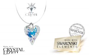 Swarovski® Elements Heart medál, 45 cm-es ezüst kígyólánccal! Szívdobogtató kedvesség párodnak!