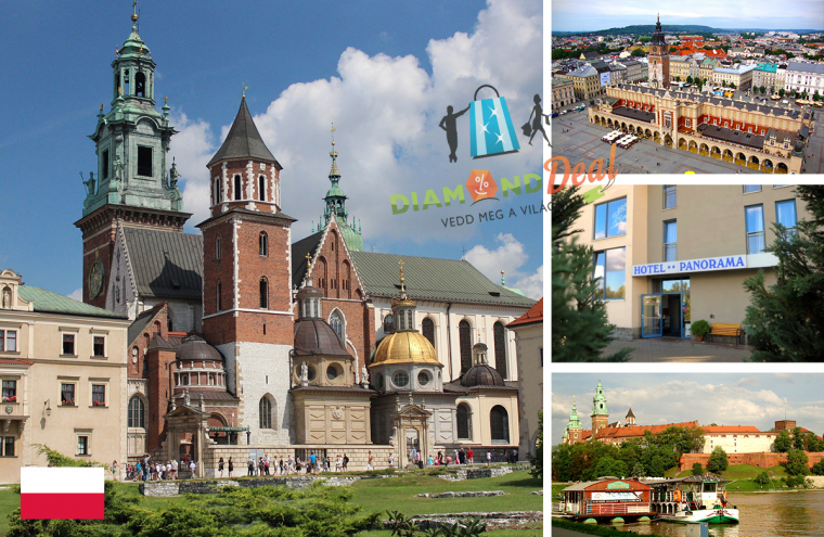 Látogassatok el a szépséges Krakkóba! 3 nap/ 2 éjszaka 2 főre reggelivel a Hotel Panorama**-ban!