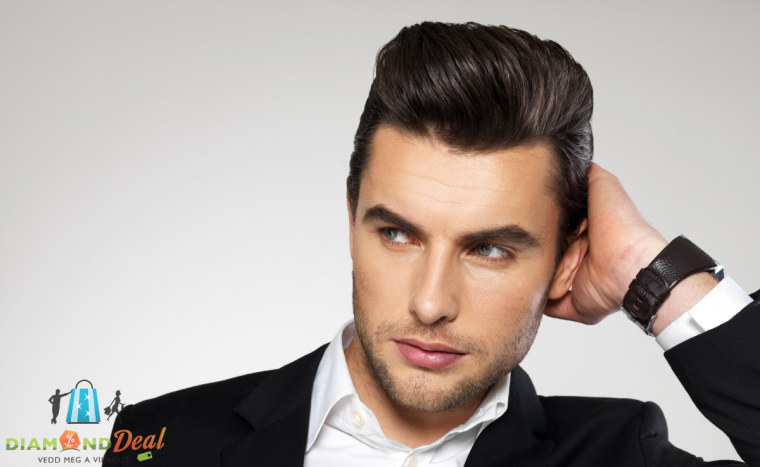 Hagyományos férfi hajvágás, mosással, szárítással és frissítő fejmasszírozással a Helga Hair-nél