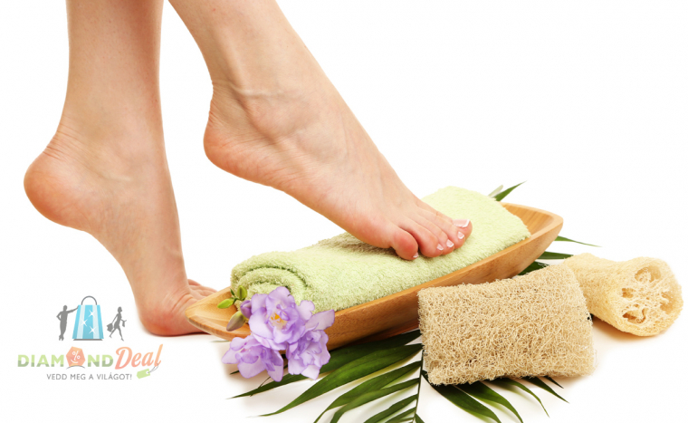 Esztétikai vagy gyógypedikűr holt tengeri sós bőrradírral, paraffinos kezeléssel a Magenta Stúdióban