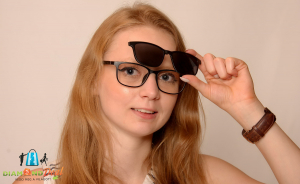 Clip-On polarizált, UV400-as napszemüveg előtétes optikai keret normál lencsével, szemvizsgálattal