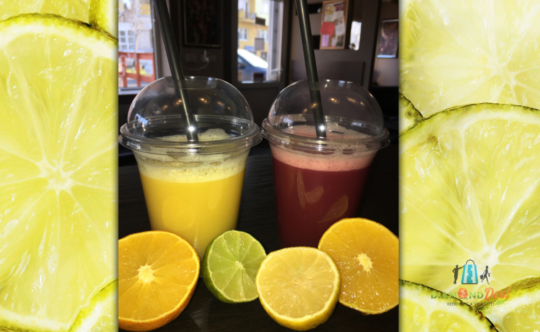 2 db 0,5 l frissen facsart vitaminbomba a Karolin Caféban