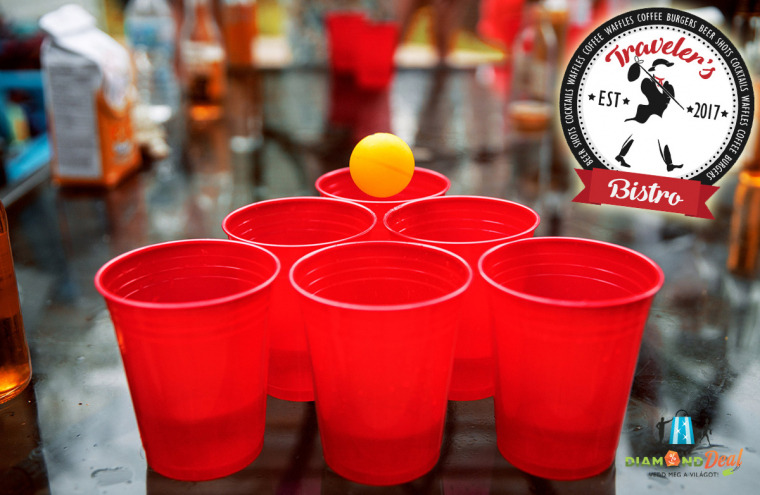 Amerikai őrület! Beerpong ivójáték 1,5 liter házi sörrel, a belvárosban, a Traveler's Bistroban