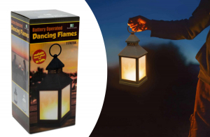 Elemes LED lámpás lobogást imitáló lánggal fekete 27 cm
