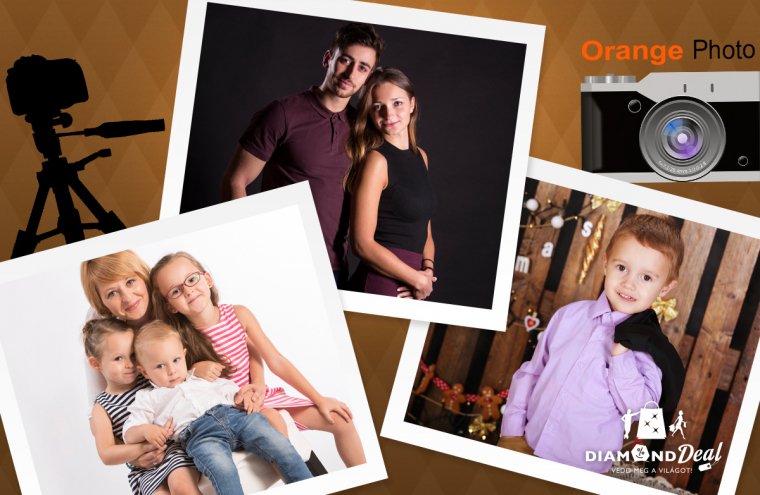 Egyéni, páros, gyermek vagy családi profi fotózás a prémium felszereltségű Orange Photo műteremben