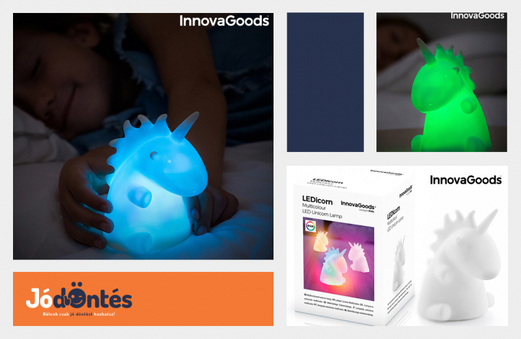 InnovaGoods LEDicorn színváltós egyszarvú lámpa