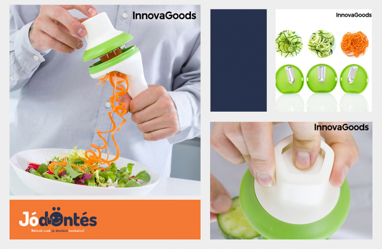 InnovaGoods Kitchen Foodie 3-az-1-ben spirális zöldségvágó