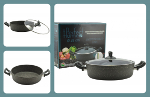 Germanitium line szeletsütő tapadásmentes bevonattal üvegfedővel 28 cm