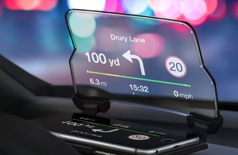 Univerzális szélvédős sebesség GPS HUD kijelző, okostelefonhoz fekete színben