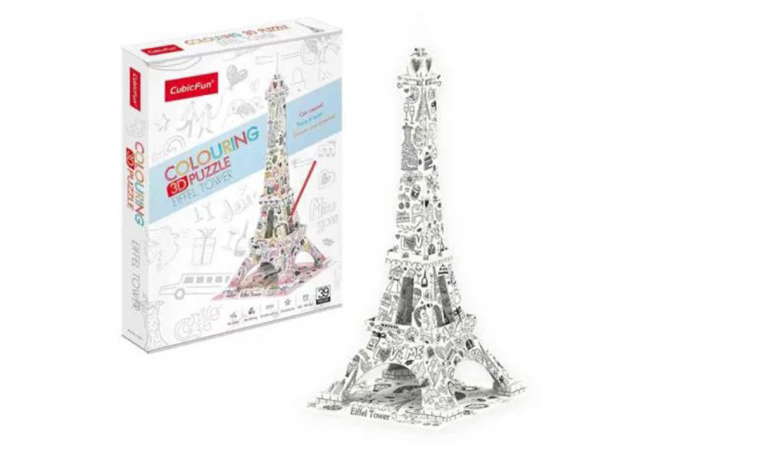 3D puzzle kiszínezhető Eiffel torony