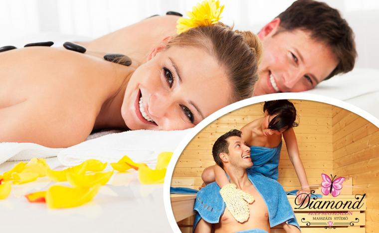 60 perc lávaköves páros masszázs + 60 perc wellness pihenés kettőtöknek szaunával vagy jacuzzival