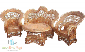 Utolsó lehetőség! Natalie ülőgarnitúra, tiszai fűzfából kézzel fonott szófa, asztal és 2 db fotel