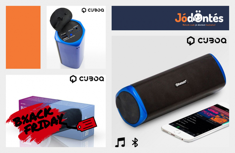 CuboQ Power Bank Bluetooth hangszóró