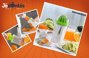 InnovaGoods 4 az 1-ben Zöldségvágó és Gyümölcsprés Receptkönyvvel