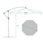 Függő napernyő 2,7 m - több színben