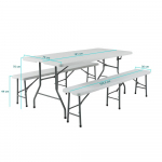 Hordozható sörpad garnitúra (asztal+2pad)