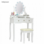 Tükrös fésülködő asztal székkel - Hollywood