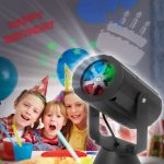 Elemes LED projektor fényjáték - születésnap, karácsony, halloween