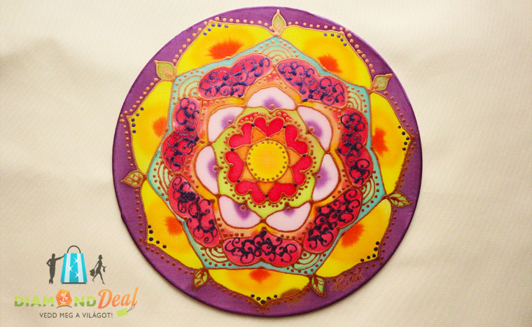 Egyedi, kézzel festett selyem mandala + személyre szóló színelemzés és életstratégiai tanácsadás