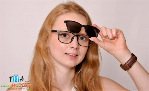 Clip-On polarizált, UV400-as napszemüveg előtétes optikai keret normál lencsével, látásellenőrzéssel