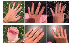 Gondoskodj az ápolt kezeidről! Egyszínű zselés műköröm töltés S-M méretben egyszerű díszítéssel.