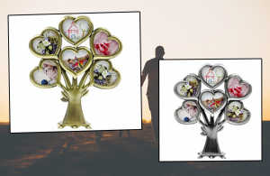 Családfa keret 6 db fényképhez arany vagy ezüst színben