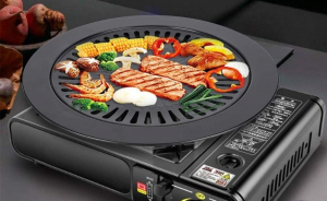 Tapadásmentes grillserpenyő gázfőzőlapon való használatra