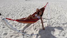 Relaxációs függőágy tárolózsákkal rózsaszín-multicolor 190x80 cm