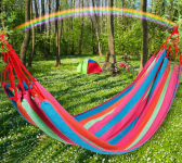 Relaxációs függőágy tárolózsákkal rózsaszín-multicolor 190x80 cm